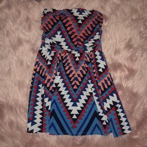 Chevron strapless dress